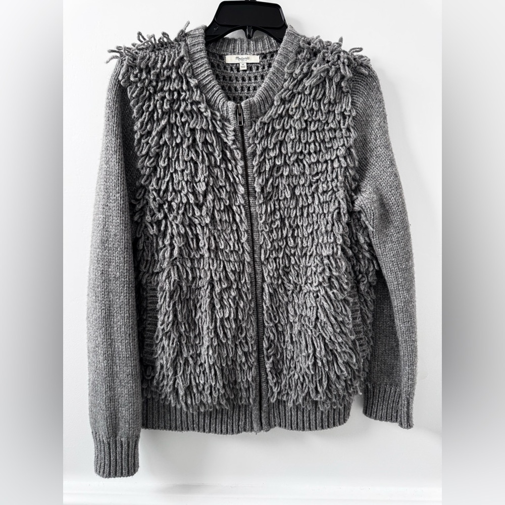 Madewell Gray Knit Zipper Sweater
